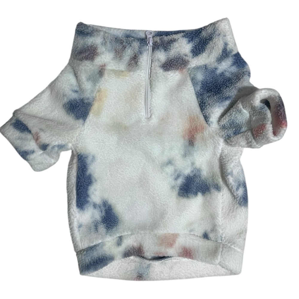 Offleash by Aerie White Tie Dye Fleece Dog Jacket Medium